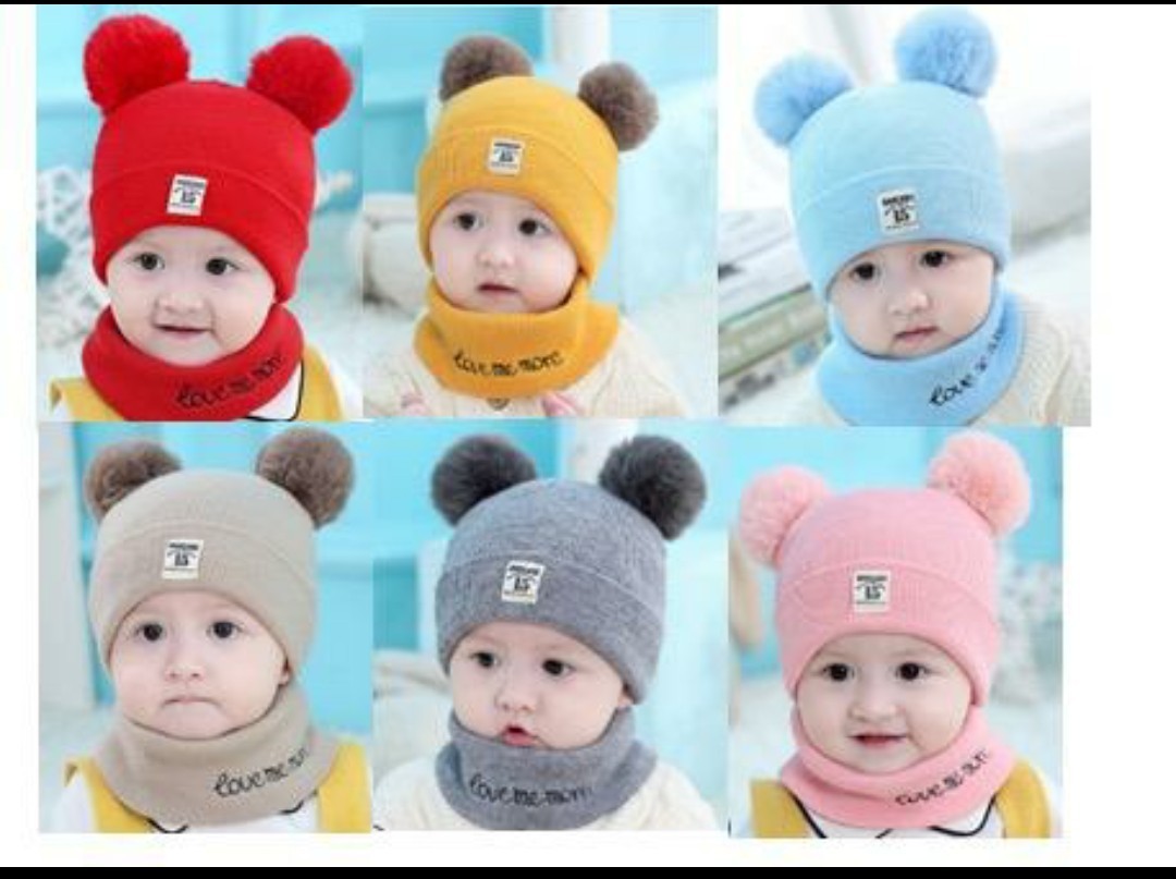 Baby Hat and Scarf Set .