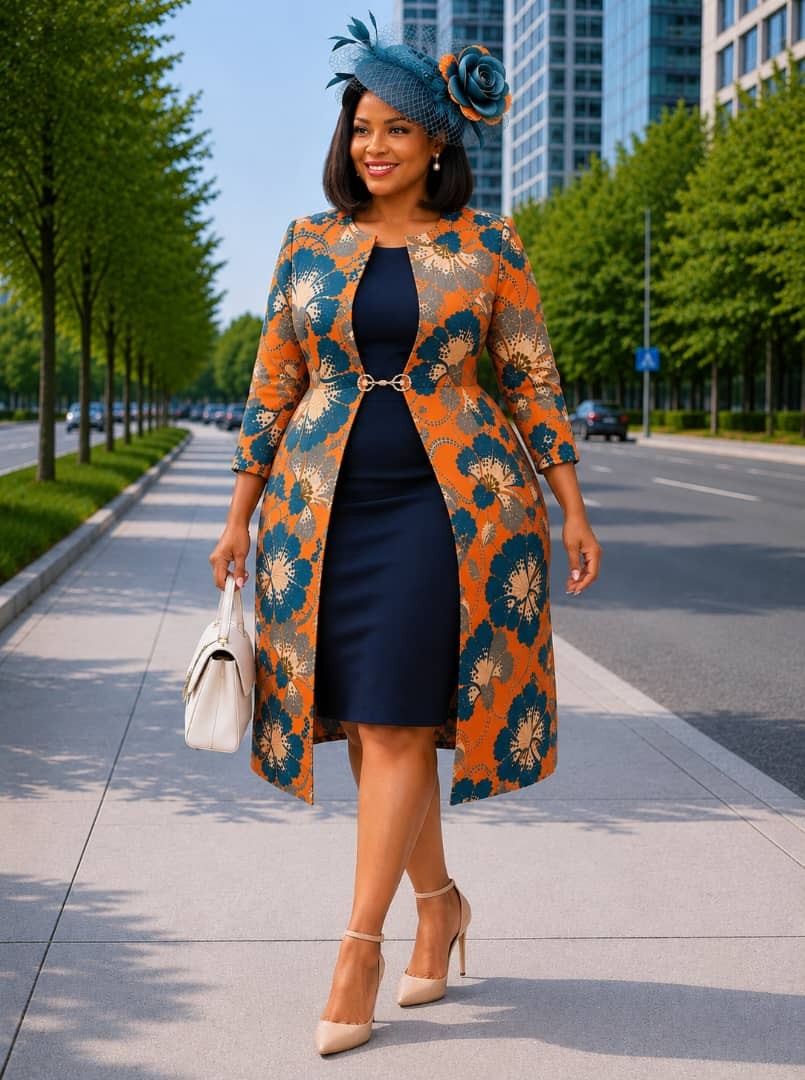Royal Elegance 2-Piece Dress & Coat Set